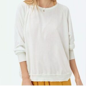 Love Stitch Joss Distressed Vintage White Pullover SZ Small